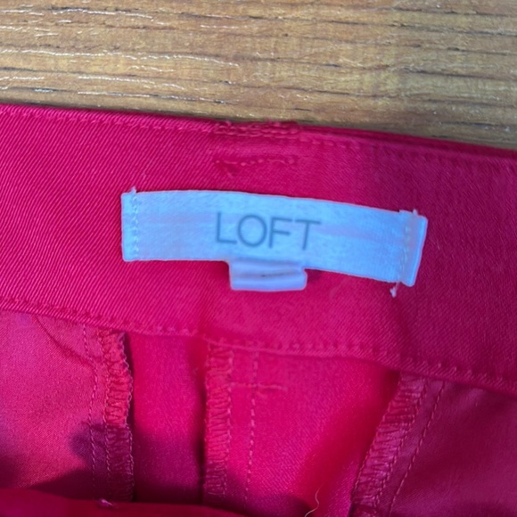 LOFT Pink Cropped Ankle Pants with Tie Waist - Picture 2 of 5